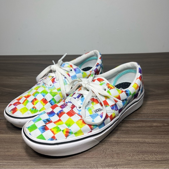 Vans Checkerboard tie dye shoes Mens 5,womens 6.5Comfy Cush - Picture 3 of 7